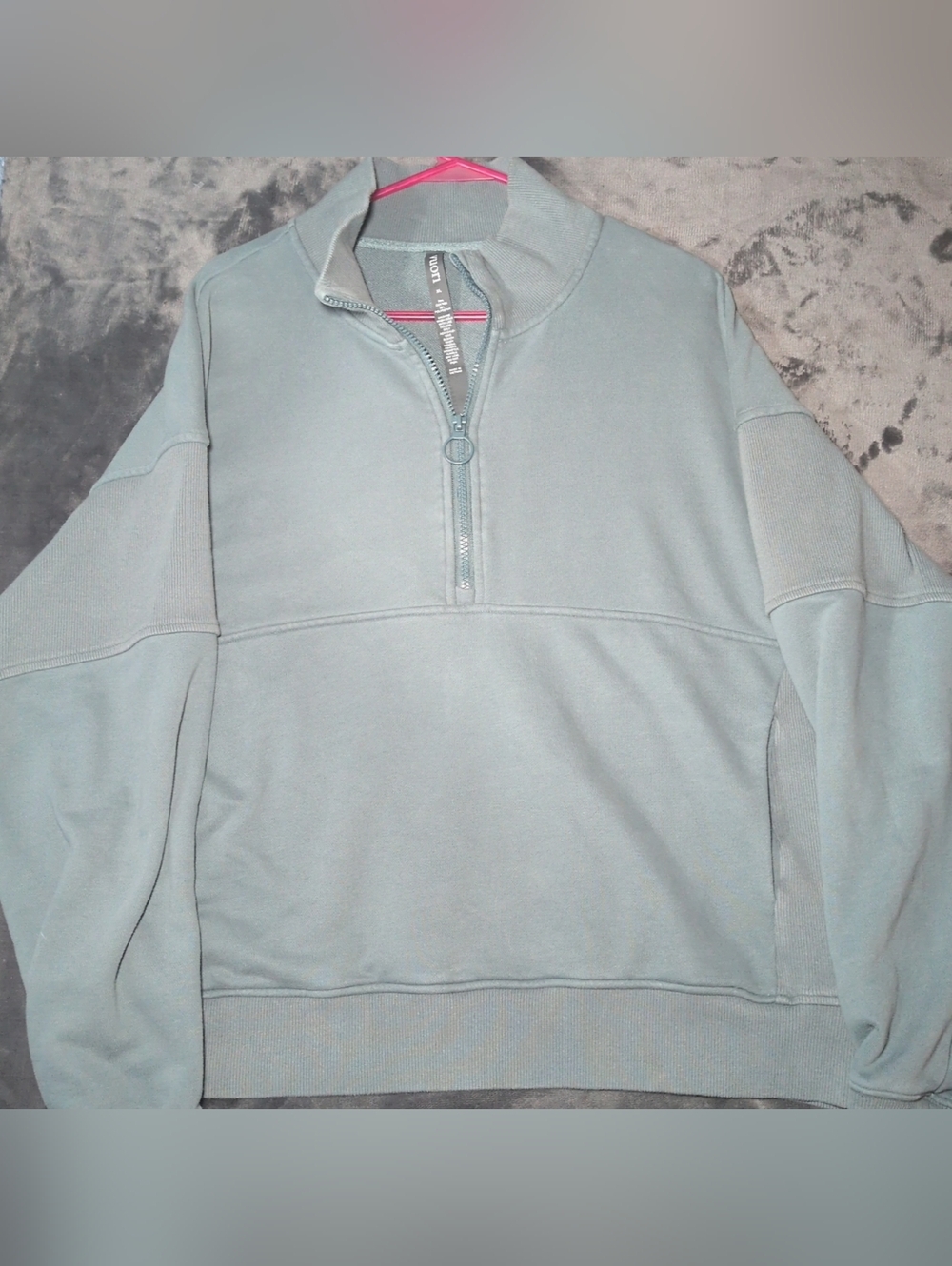 Vuori Light Blue Half-Zip Cowl Sweater